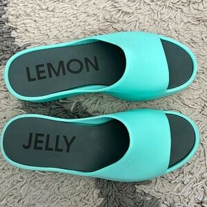 Lemon Jelly Bright Mint Platform Slides - Never Worn!
